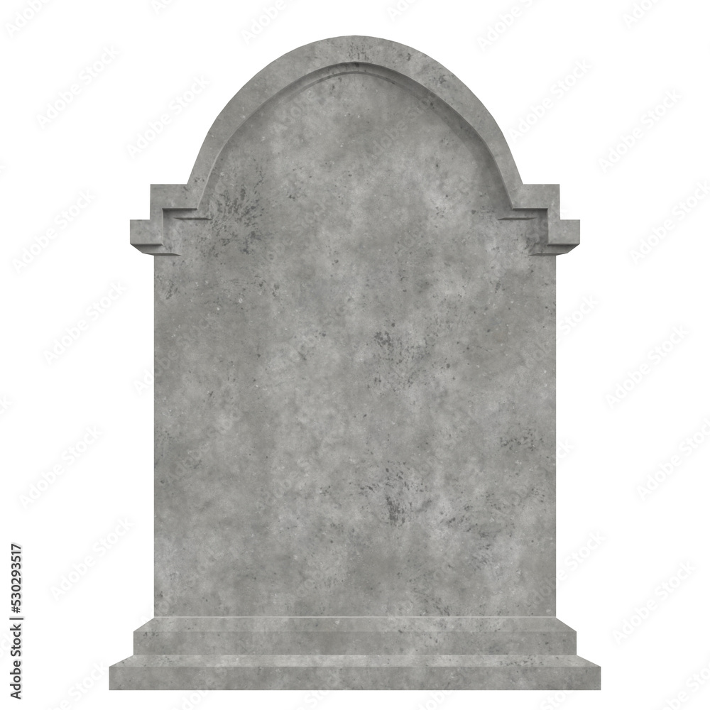 3D rendering illustration of a tombstone - obrazy, fototapety, plakaty 