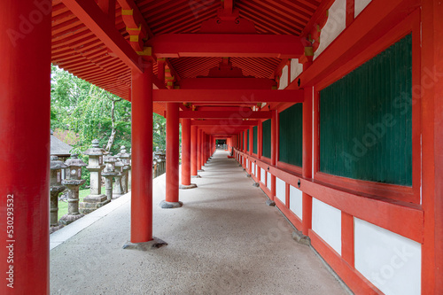 traditional shrine Kasugataisha in Nara,Kansai,Japan is a famous landmark and registered on UNESCO World Heritage Site built in 768.