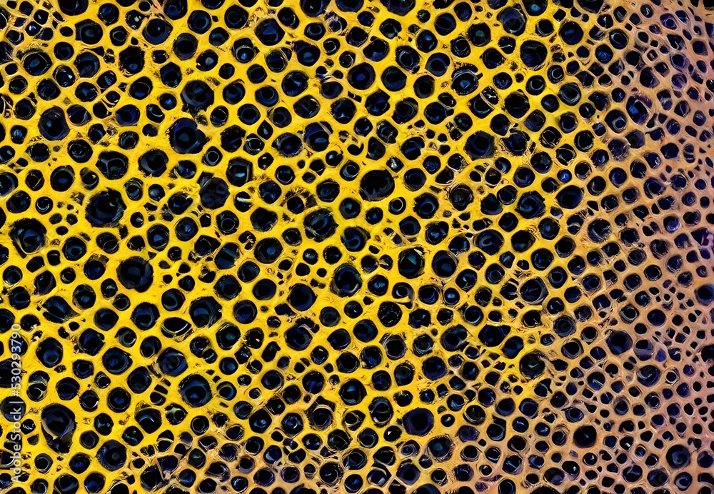 Illustration. Virus bodies, detailed macro view.