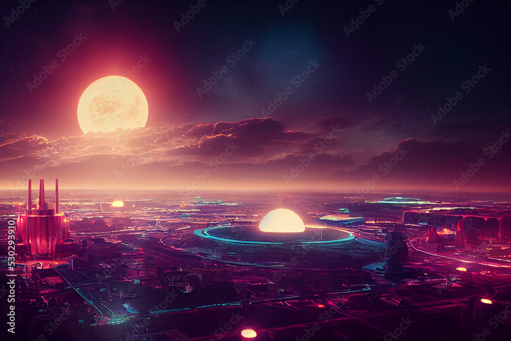 Premium AI Image  Cyberpunk city abstract illustration futuristic city  dystoptic artwork at night 4k wallpaper