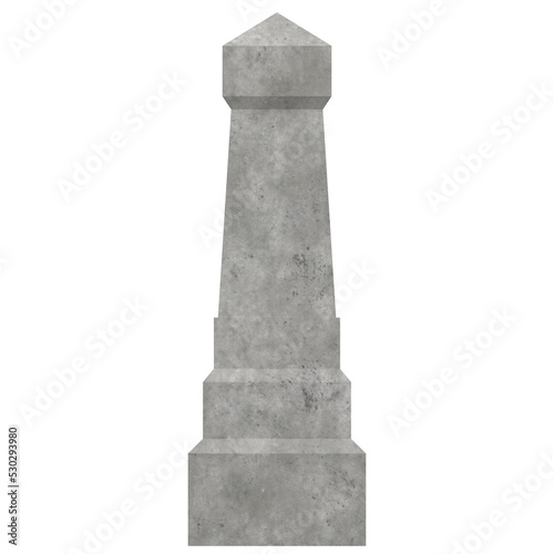 3D rendering illustration of a tombstone