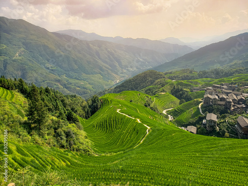 Winding roads on the hills between the mountains. China. © romankrykh