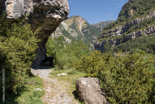 trail gr11 in the pyrenees in the valley of bujaruelo in the province of huesca photo