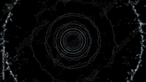 Circular equalizer animation. Music sound wave. Big data visualization. 4k animation. 3d rendering.