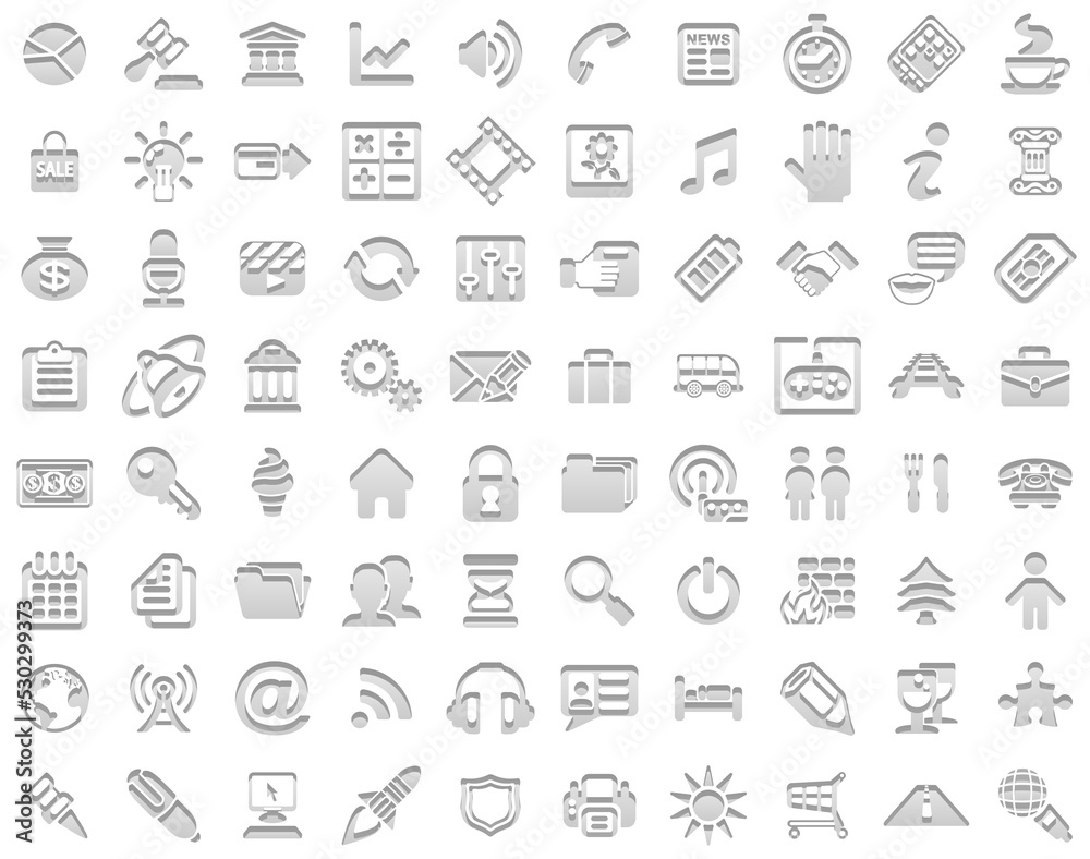 White stamp icons White stamp icons