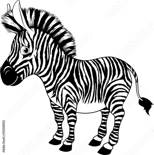 Black and white cartoon zebra