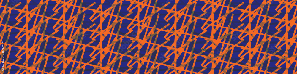 Knit weave style grid vector seamless border background. Blue red banner with entwined loops of woven yarn effect. Regular mesh of thread lines. Minimal neutral gray organic purl texture. Knit weave style grid vector seamless border background. Blue red banner with entwined loops of woven yarn effect. Regular mesh of thread lines. Minimal neutral gray organic purl texture.