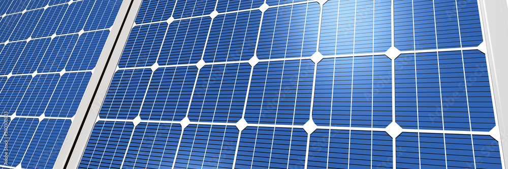 Φωτογραφία 3d Solarpanel, Solarzellen für erneuerbarer Energie, Sonnenenergie, Photovoltaik