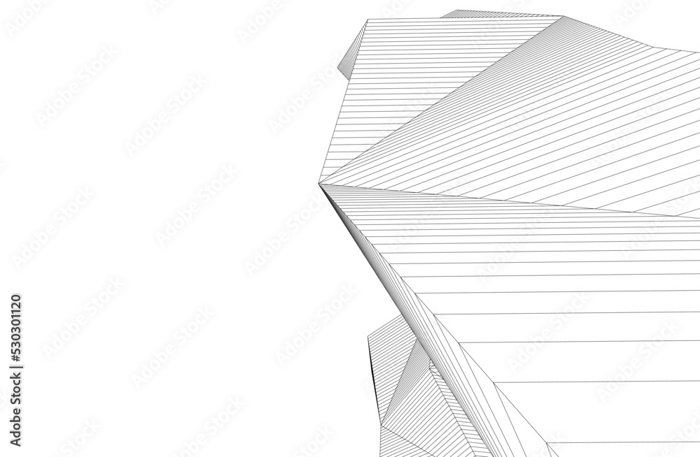 Modern architecture building 3d illustration Modern architecture building 3d illustration