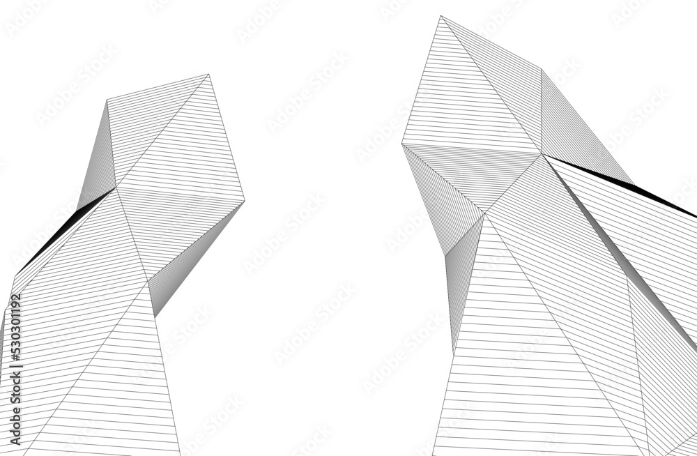 Modern architecture building 3d illustration Modern architecture building 3d illustration