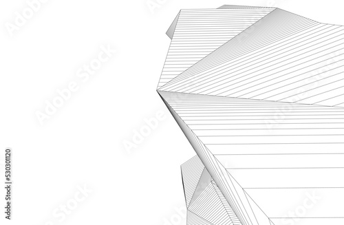 Modern architecture building 3d illustration