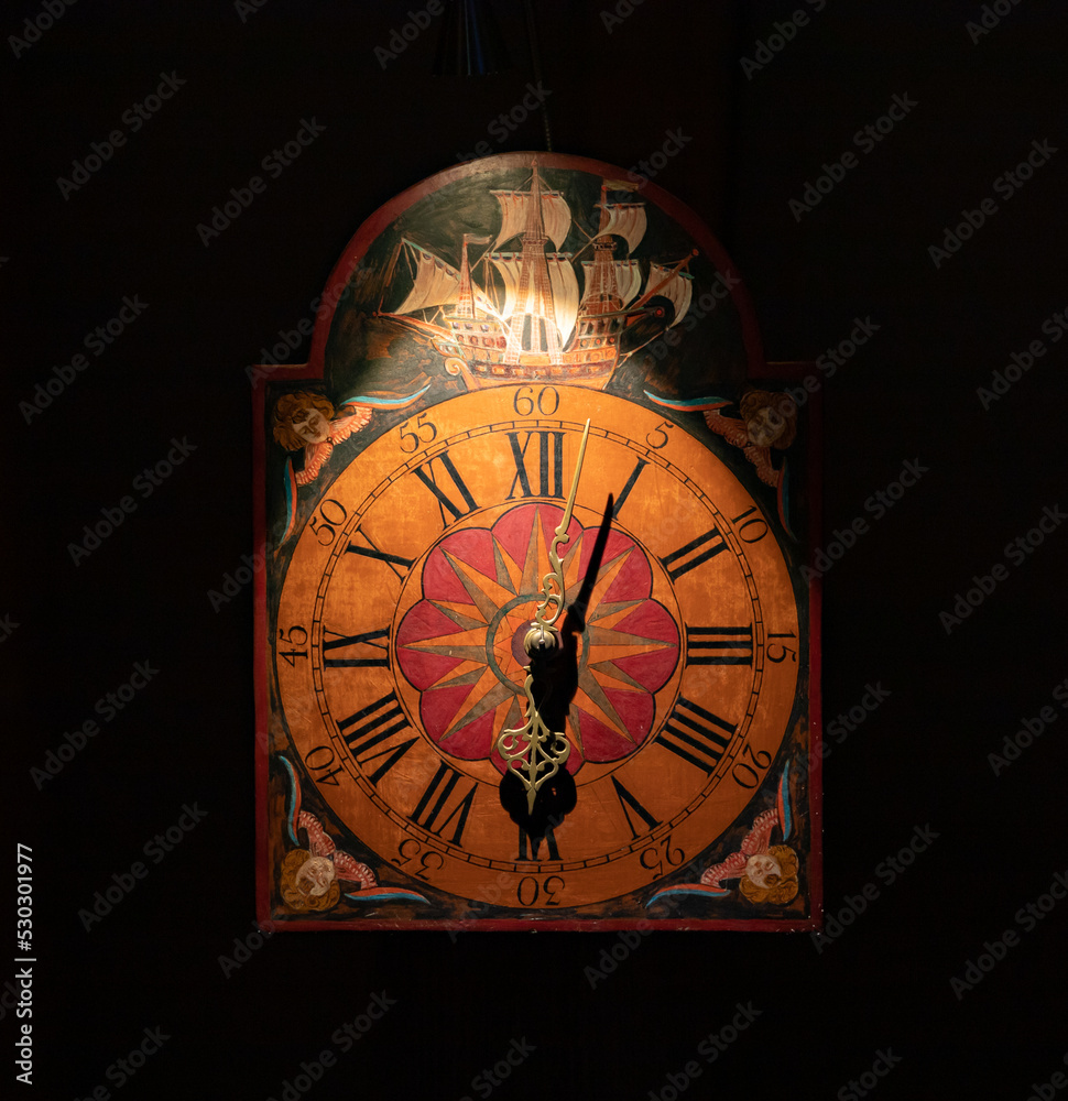 Obraz premium Old Clock at the Tower Clock Museum in St. Catherine's Church (Gdansk)