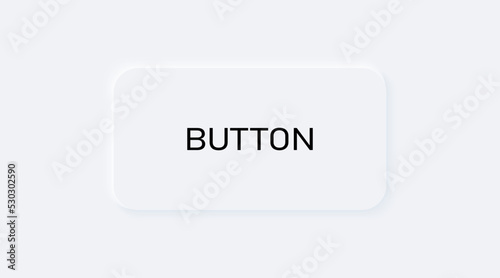 Bright white gradient button symbol on a background. Neumorphic effect icon