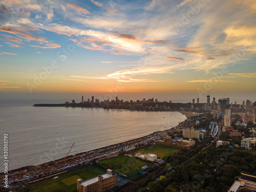 Evening sunset at Marine Drive, Chowpatty - Mumbai 