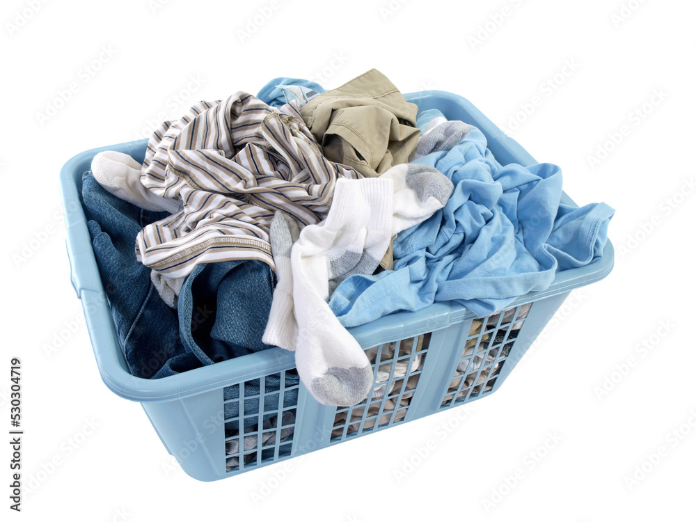 Ταπετσαρία Dirty clothes in laundry basket isolated.