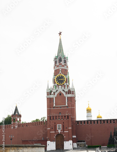 The Spasskaya Tower of the Moscow Kremlin on Red Square. Moscow, Russia