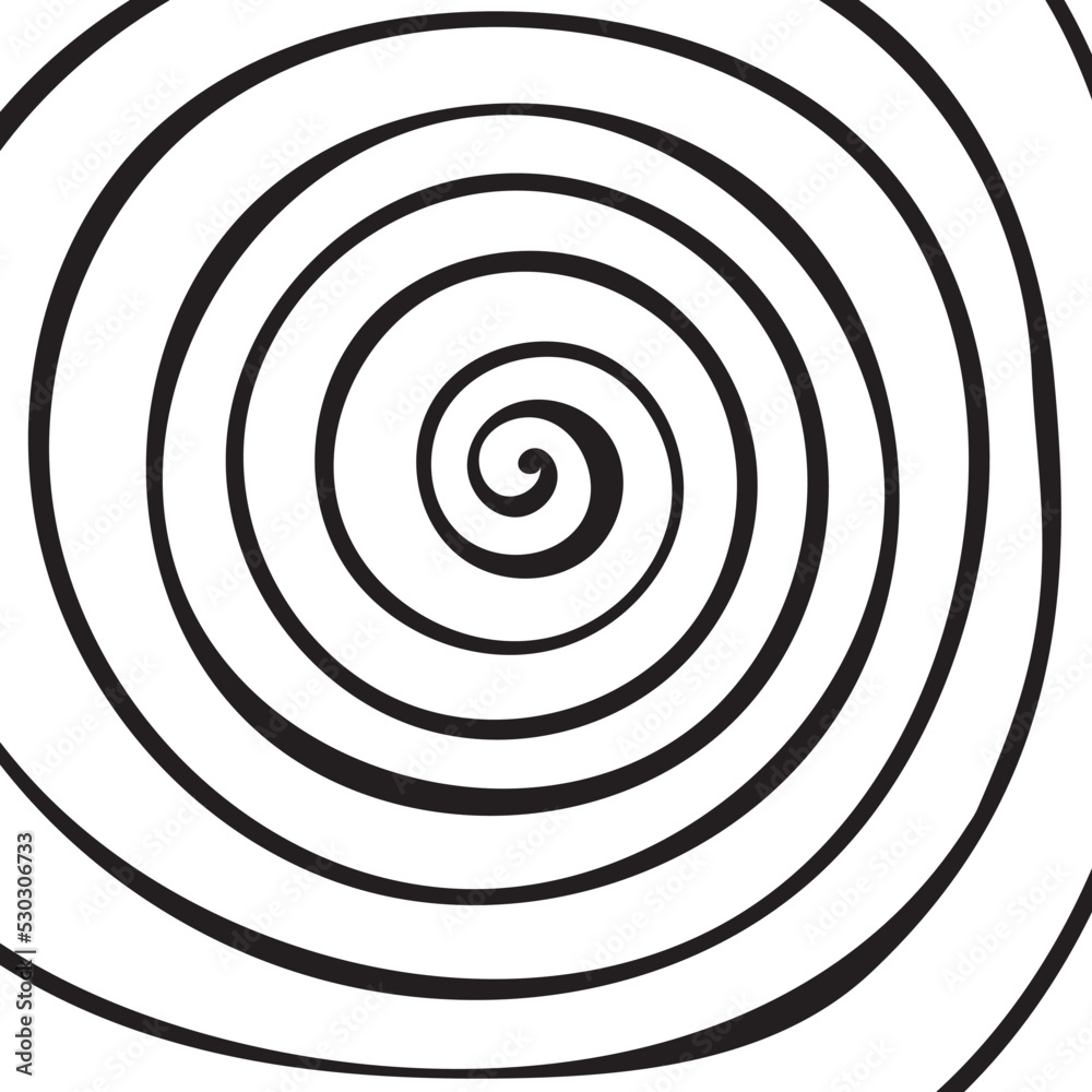 Hand drawn spiral in doodle style Hand drawn spiral in doodle style