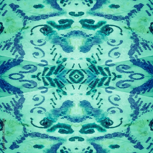 Ikat Triangle. Emerald Prints Geometric. White photo