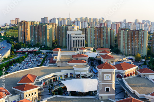 ISTANBUL, TURKEY - September 06, 2022: Arenapark Shopping Mall. 2022 world economic crisis, crisis in the housing sector. Great rise in rental and sale building prices. 