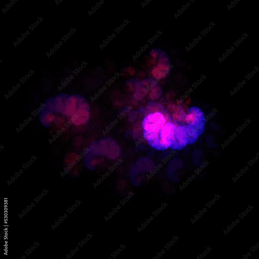 Colorful fractal nebula dust on black background Colorful fractal nebula dust on black background