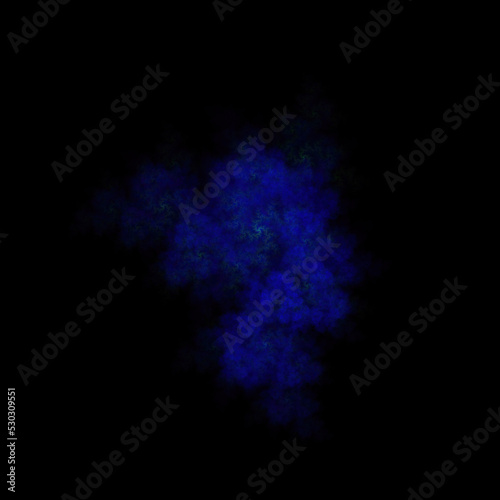 Colorful fractal nebula dust on black background