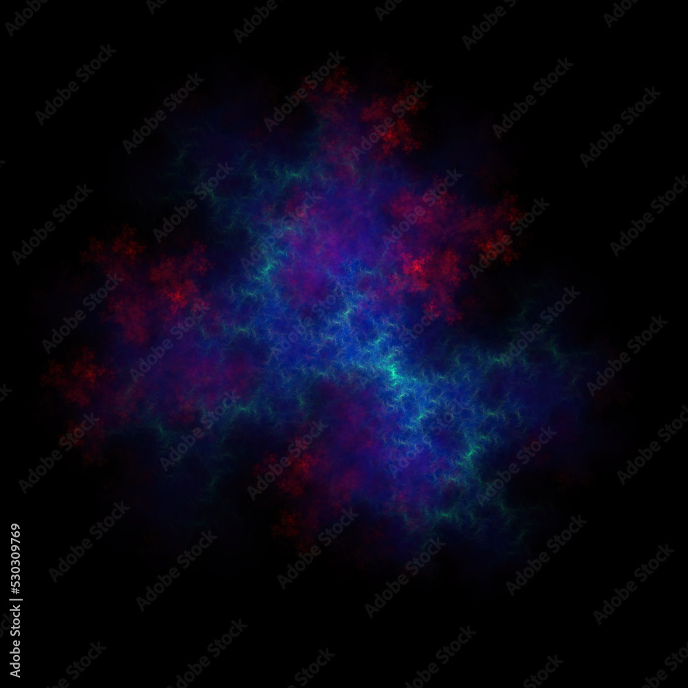 Colorful fractal nebula dust on black background Colorful fractal nebula dust on black background