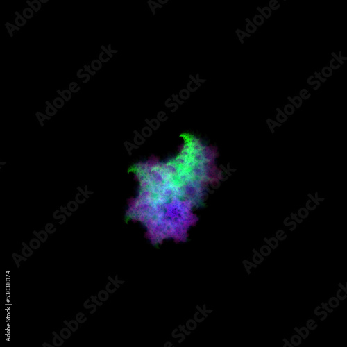 Colorful fractal nebula dust on black background