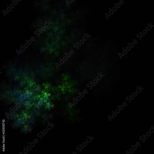 Colorful fractal nebula dust on black background