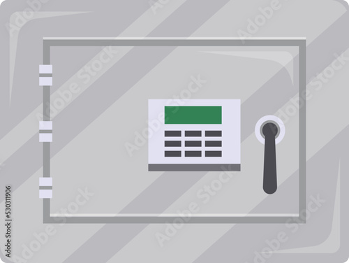 Safe with electronic lock. Vector illustration