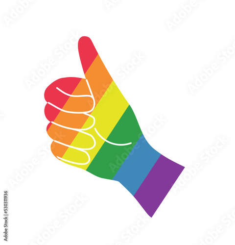 LGBTQ_rainbow thumbs up hand