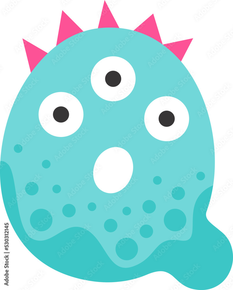 Fototapeta premium Childish monster Q letter. Vector illustration