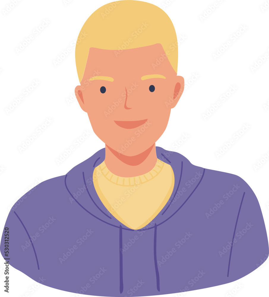 The Emotion of Skin Head Man. Smiling Expression Cartoon Vector Illustration The Emotion of Skin Head Man. Smiling Expression Cartoon Vector Illustration