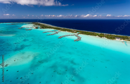 Obraz na plátně Aerial view Bora Bora French Polynesia South Pacific