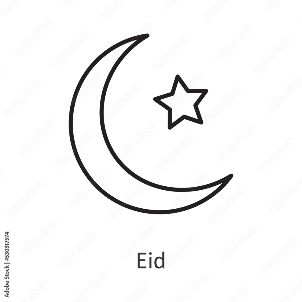 Eid vector outline Icon Design illustration. Holiday Symbol on White background EPS 10 File Eid vector outline Icon Design illustration. Holiday Symbol on White background EPS 10 File