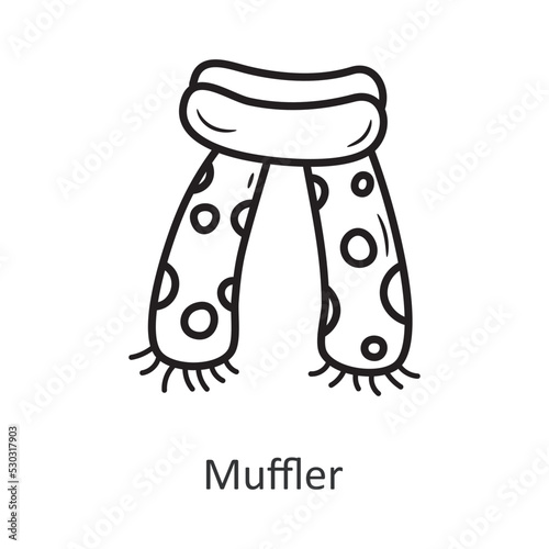 Muffler vector outline Icon Design illustration. Holiday Symbol on White background EPS 10 File