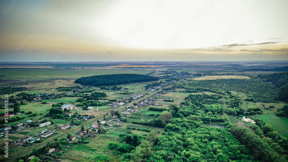 Fototapeta premium aerial photography of rural nature