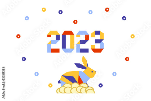 New Year Rabbit Symbol 2023 Chinese Zodiac Origami