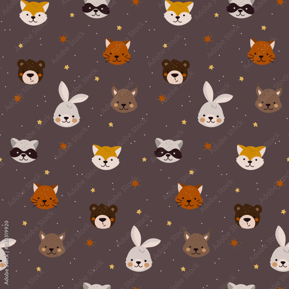 Halloween pattern with woodland animals Halloween pattern with woodland animals