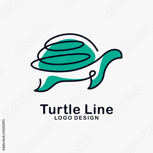 Turtle line art logo design