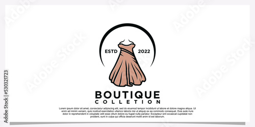 Fashion boutique logo and store logo label emblem Premium Vector