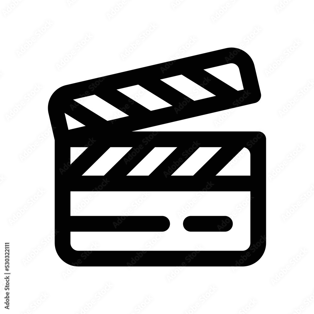 movie icon, outline style, editable vector