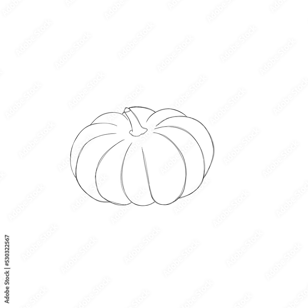 Ink sketch of pumpkin isolated on white background. Hand drawn illustration. Retro style. Ink sketch of pumpkin isolated on white background. Hand drawn illustration. Retro style.