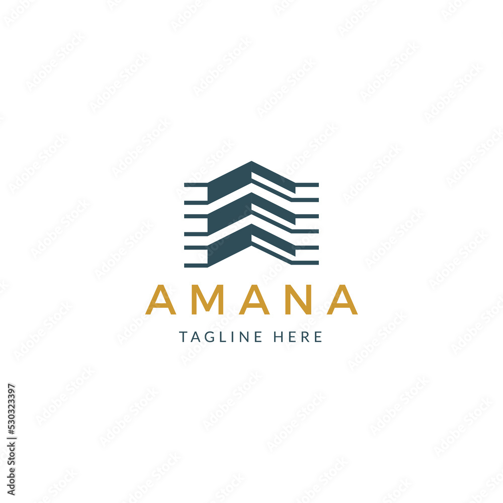 Obraz premium Abstract Line Landmark and Building Logo Design. City Abstact Logo Identity for Branding, Business, Real Estate, Fasion and Luxury Brand