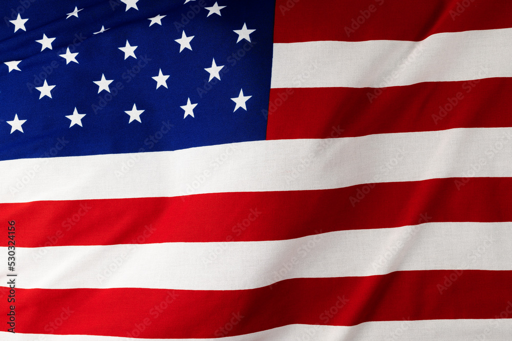 Image of close up of wrinkled national flag of usa Image of close up of wrinkled national flag of usa