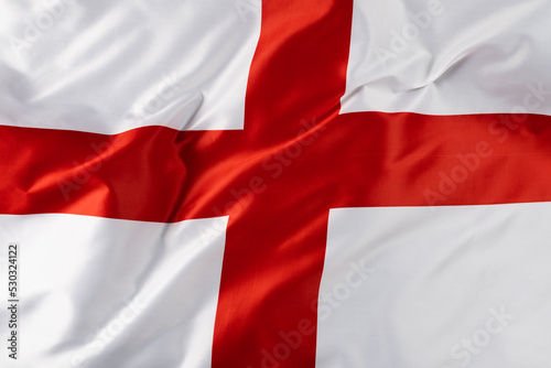 Stampa su tela Image of close up of wrinkled national flag of england