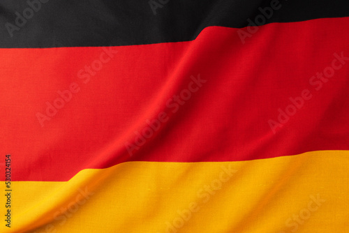 Image of close up of wrinkled national flag of germany