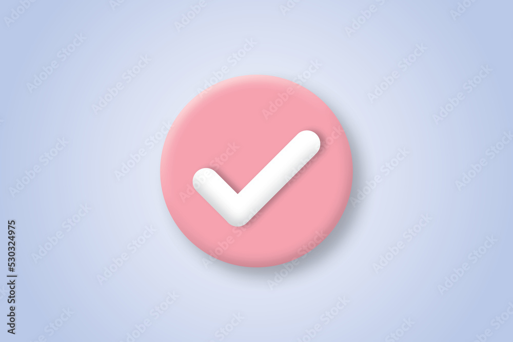 Check mark icon on pastel purple background. Concept for check list button best choice, accept, agree check mark. choose. success, tick, checkbox, illustration of 3d paper cut design style. Check mark icon on pastel purple background. Concept for check list button best choice, accept, agree check mark. choose. success, tick, checkbox, illustration of 3d paper cut design style.