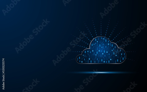 Abstract cloud technology circuit board. Large data center concept. modern cloud storage technology innovation concept background
 photo