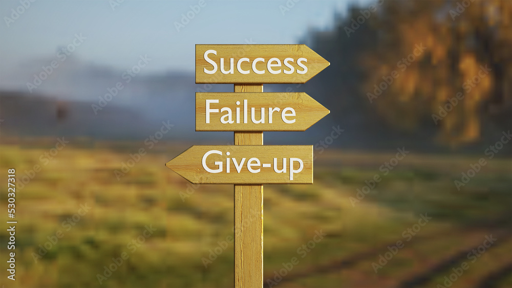 failure is on the same path of success and is required to try again in order to reach the goal, don't give up. Concept image rendered using blender 3d software