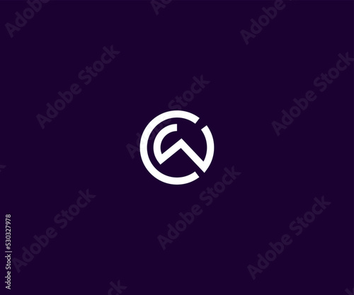 CW, WC initial logo monogram designs modern vector templates photo